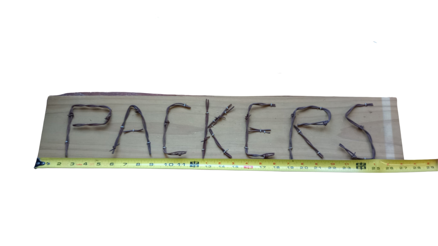 Packers Barbed Wire Sign