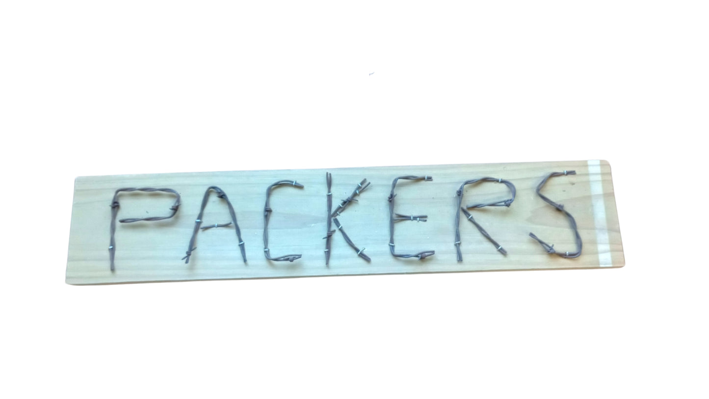 Packers Barbed Wire Sign